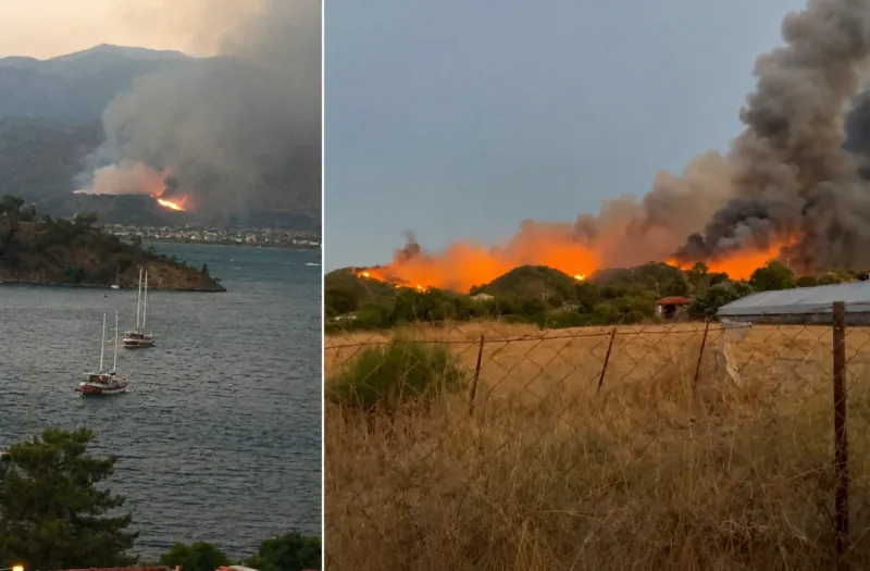 Fethiye’de orman yangını yerleşim yerlerine ulaştı: Huzurevi tahliye edildi